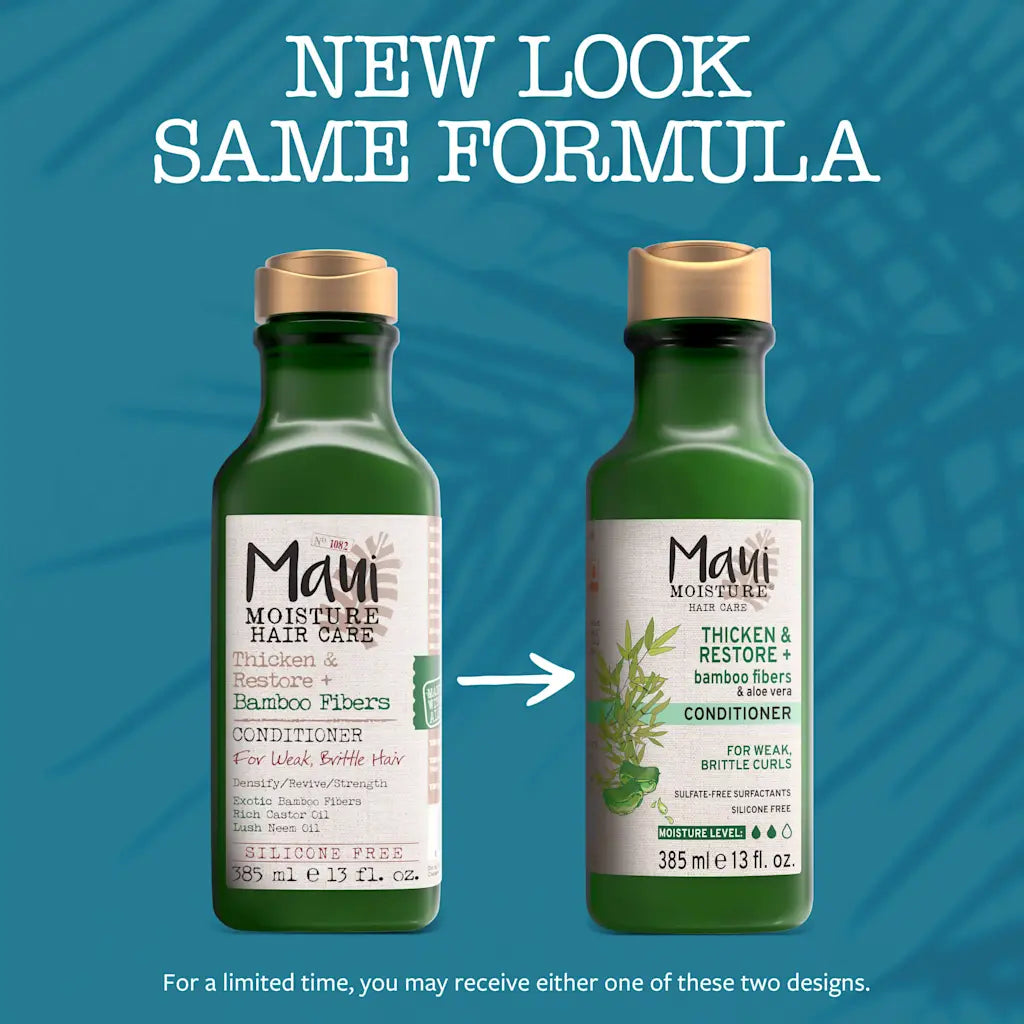 Maui Moisture, Maui Moisture Bamboo Fibers Conditioner, après-shampooing cheveux cassants, soin fortifiant cheveux abîmés, après-shampooing anti-casse, Maui Moisture Maroc, soin cheveux fragiles, après-shampooing aloe vera bambou, beauté cheveux réparés, beautyfamily.ma