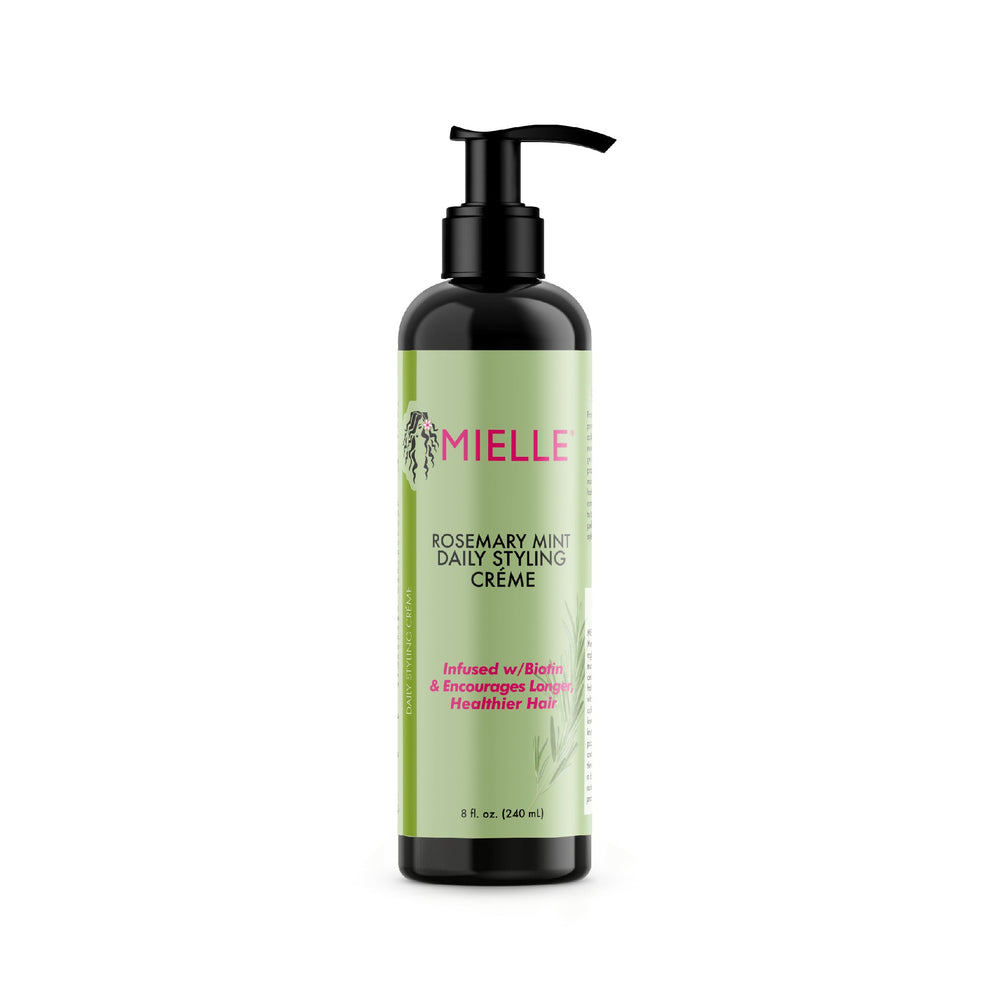 Mielle Rosemary Mint, daily styling crème, lait coiffant Mielle, crème coiffante romarin menthe, biotine cheveux, lait hydratant boucles, anti-frisottis, définition boucles, coiffure naturelle, twist-out, braid-out, soin capillaire Mielle, produit cheveux hydratant, BeautyFamily.ma