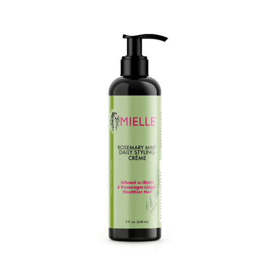 Mielle Rosemary Mint, daily styling crème, lait coiffant Mielle, crème coiffante romarin menthe, biotine cheveux, lait hydratant boucles, anti-frisottis, définition boucles, coiffure naturelle, twist-out, braid-out, soin capillaire Mielle, produit cheveux hydratant, BeautyFamily.ma