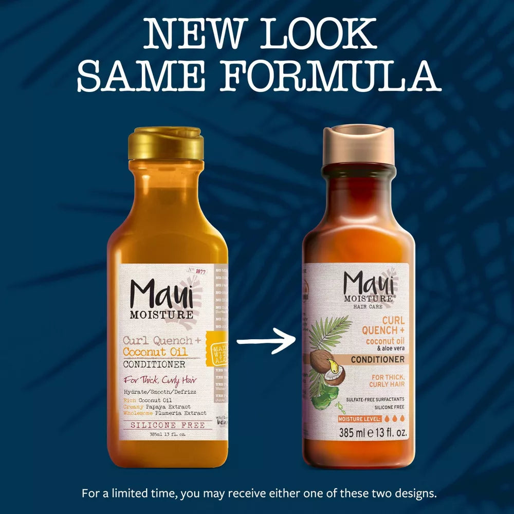 Maui Moisture, Maui Moisture Curl Quench Conditioner, après-shampooing boucles, soin hydratant cheveux bouclés, après-shampooing sans sulfate, Maui Moisture Maroc, soin cheveux frisés, après-shampooing aloe vera coco, beauté cheveux bouclés, beautyfamily.ma