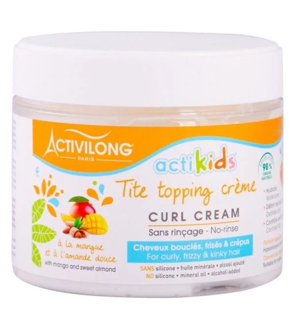 ACTIVILONG ACTIKIDS HYPOALLERGENIC HYDRATING & CURL DEFINING LEAVE-IN CREAM WITH MANGO BUTTER & SWEET ALMOND OIL FOR CURLY  300ML
