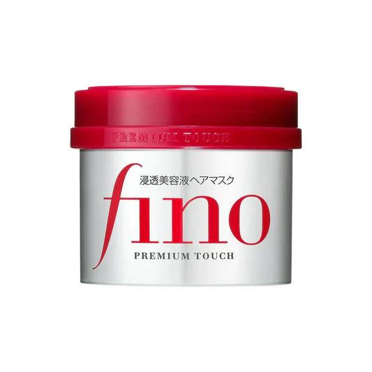Shiseido Fino Premium Touch Hair Mask, masque capillaire Shiseido, masque cheveux secs, masque cheveux abîmés, masque nourrissant cheveux, masque réparateur cheveux, vitamine E cheveux, squalane cheveux, masque cheveux doux, masque cheveux brillants, masque cheveux faciles à coiffer, masque léger non gras, masque capillaire Maroc, BeautyFamily Maroc
