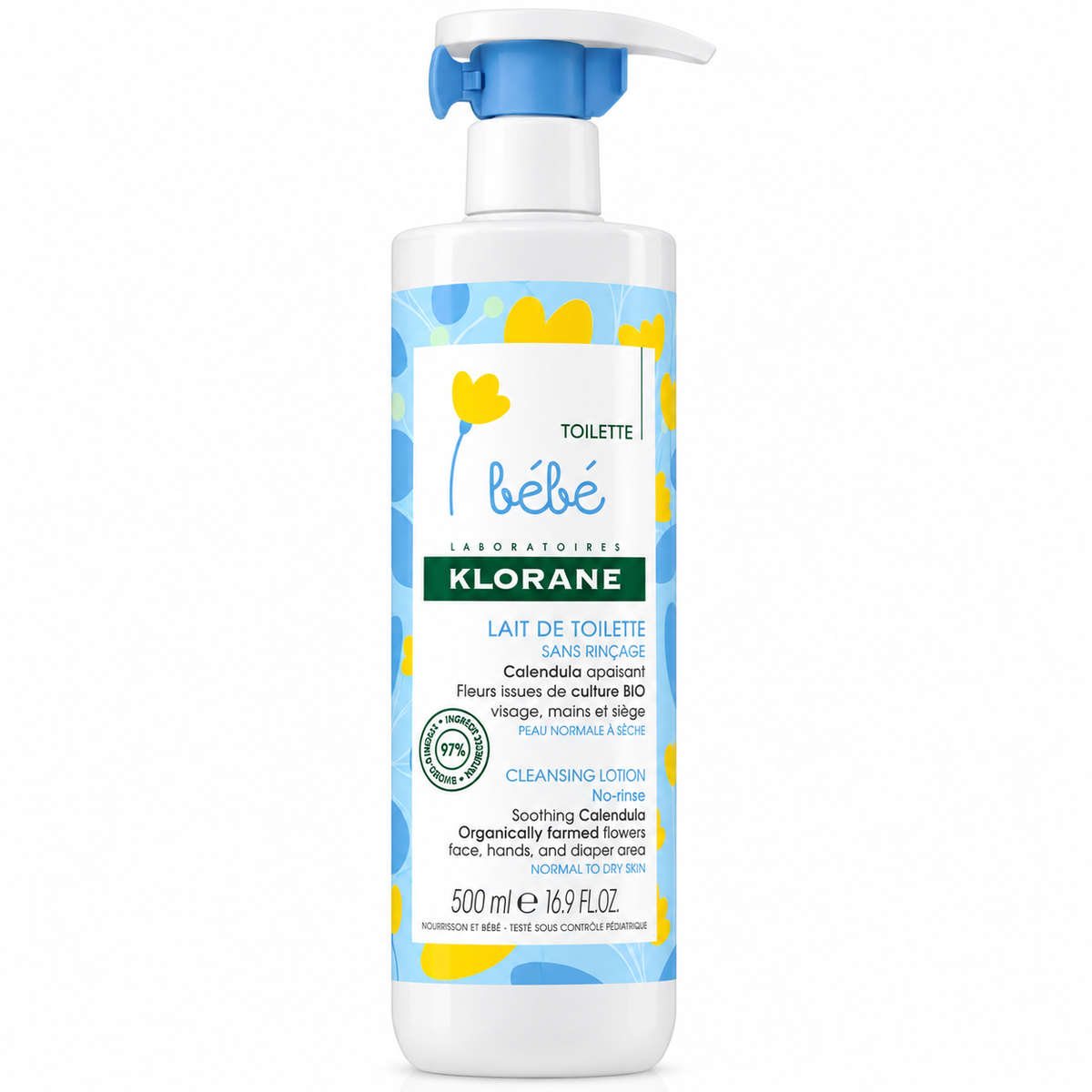 KLORANE BÉBÉ LAIT DE TOILETTE SANS RINÇAGE AU CALENDULA BIO 500ML