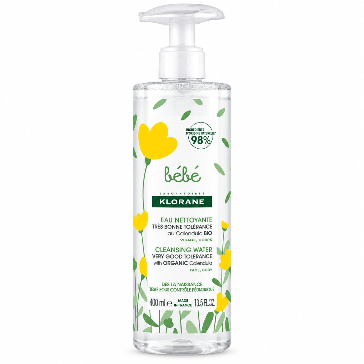 KLORANE BÉBÉ EAU NETTOYANTE AU CALENDULA BIO 400ML