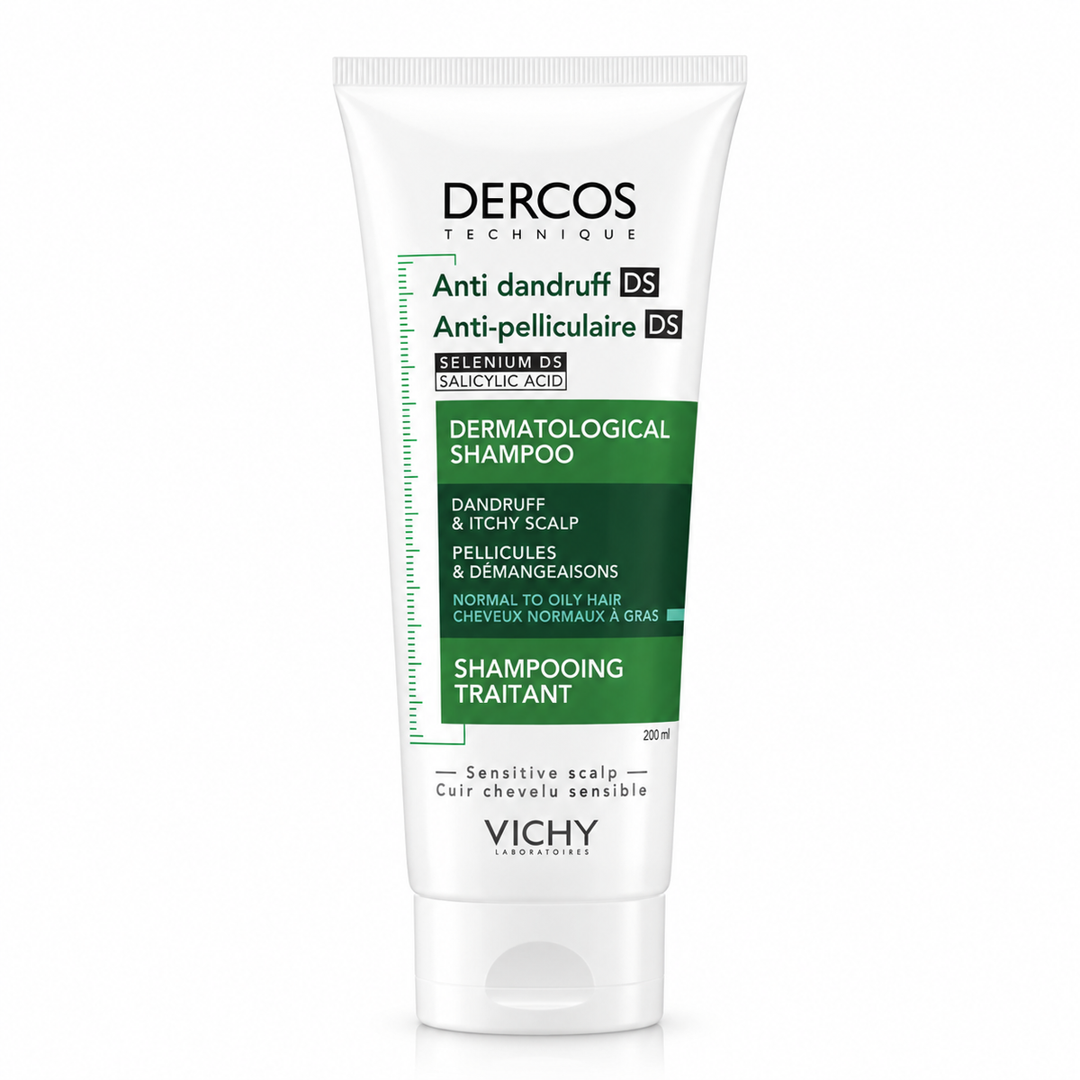 VICHY DERCOS ANTI-PELLICULAIRE DS SHAMPOOING TRAITANT CHEVEUX NORMAUX À GRAS 200ML