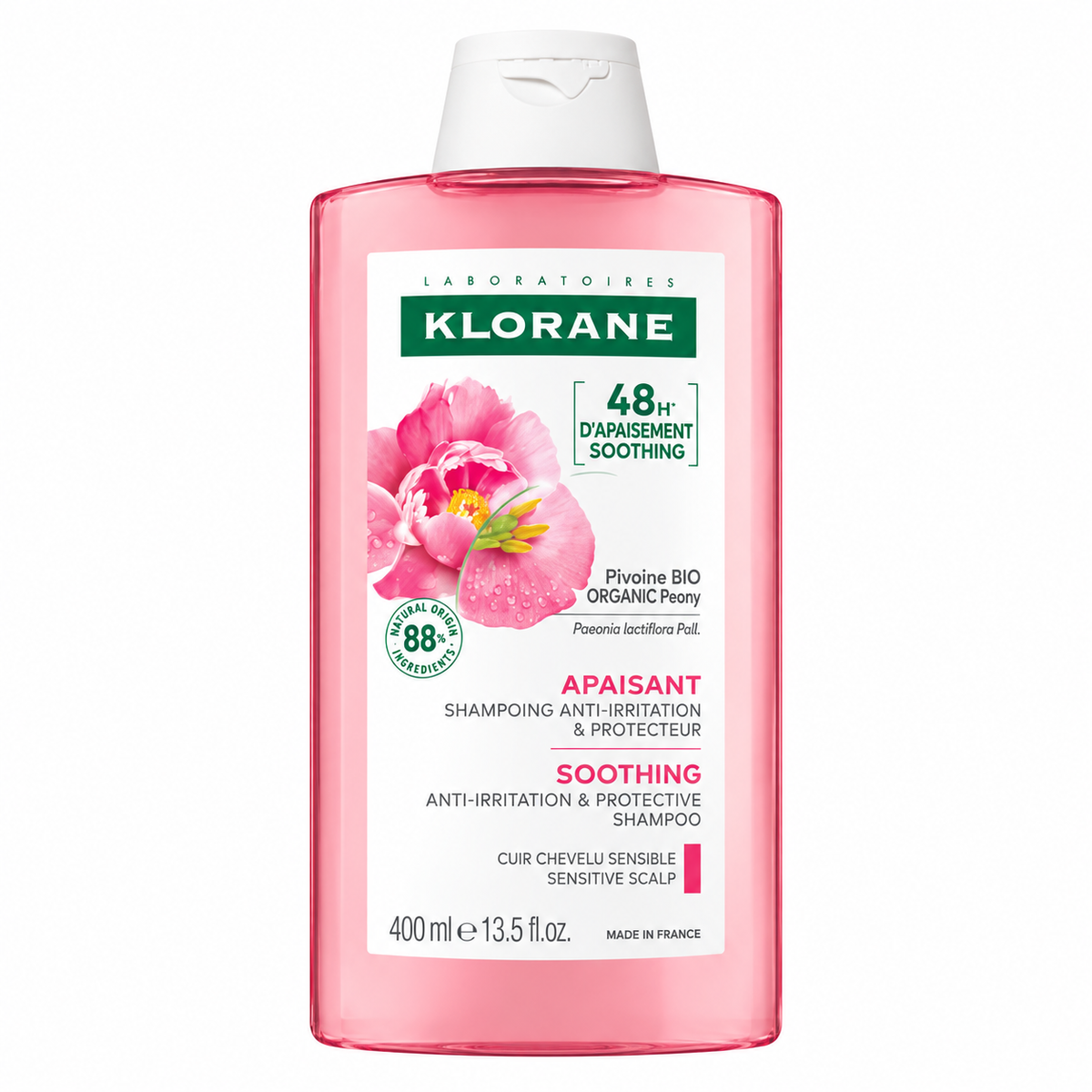 KLORANE APAISANT SHAMPOING ANTI-IRRITATION ET PROTECTEUR À LA PIVOINE BIO 400ML