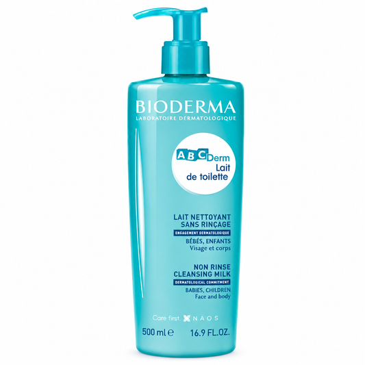 BIODERMA ABCDERM LAIT DE TOILETTE LAIT NETTOYANT SANS RINÇAGE 500ML
