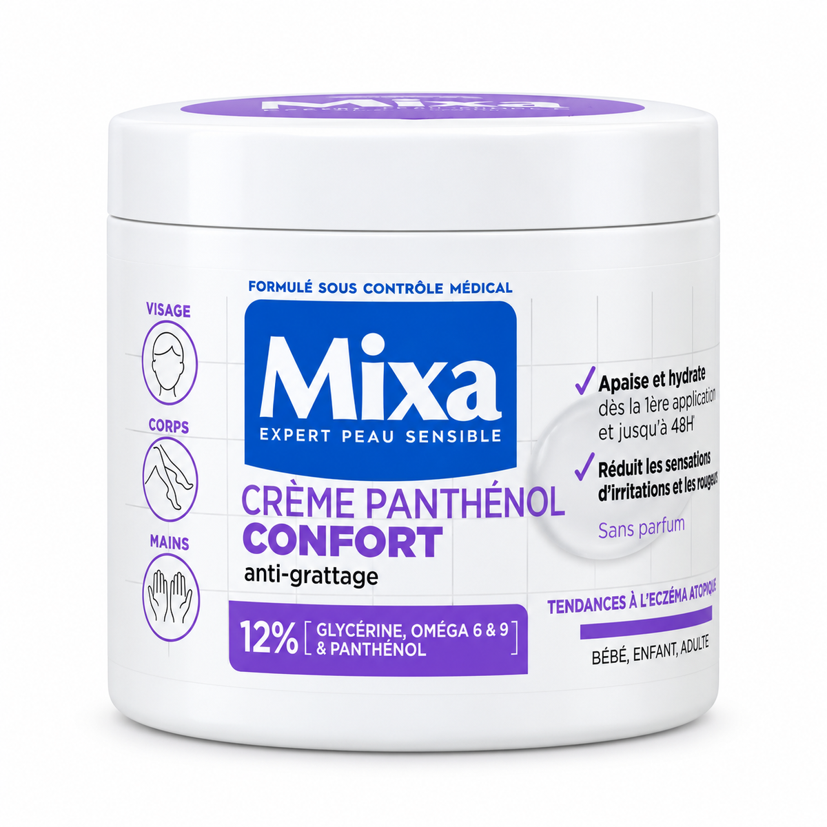 MIXA CRÈME PANTHÉNOL CONFORT ANTI-GRATTAGE 400ML