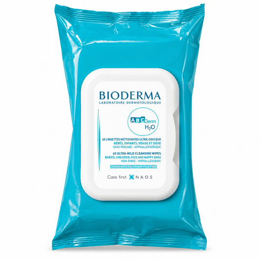 BIODERMA ABCDERM H2O LINGETTES NETTOYANTES BÉBÉ 60LINGETTES
