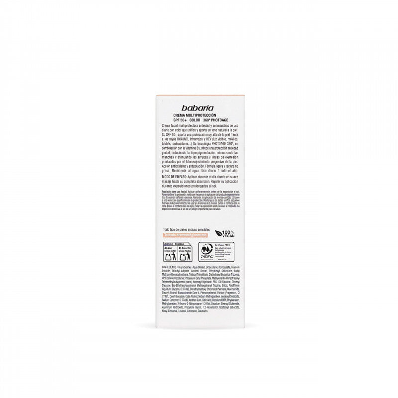 BABARIA ECRAN SOLAIRE TEINTE PEAU NATURE SPF50+ 50ML