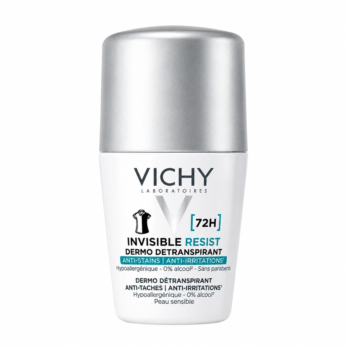 VICHY INVISIBLE RESIST 72H DÉODORANT ROLL-ON ANTI-TACHES ET ANTI-IRRITATIONS 50ML