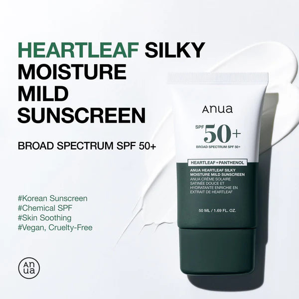 ANUA HEARTLEAF SILKY MOISTURE SUN CREAM SPF 50+ PA++++ 50ML