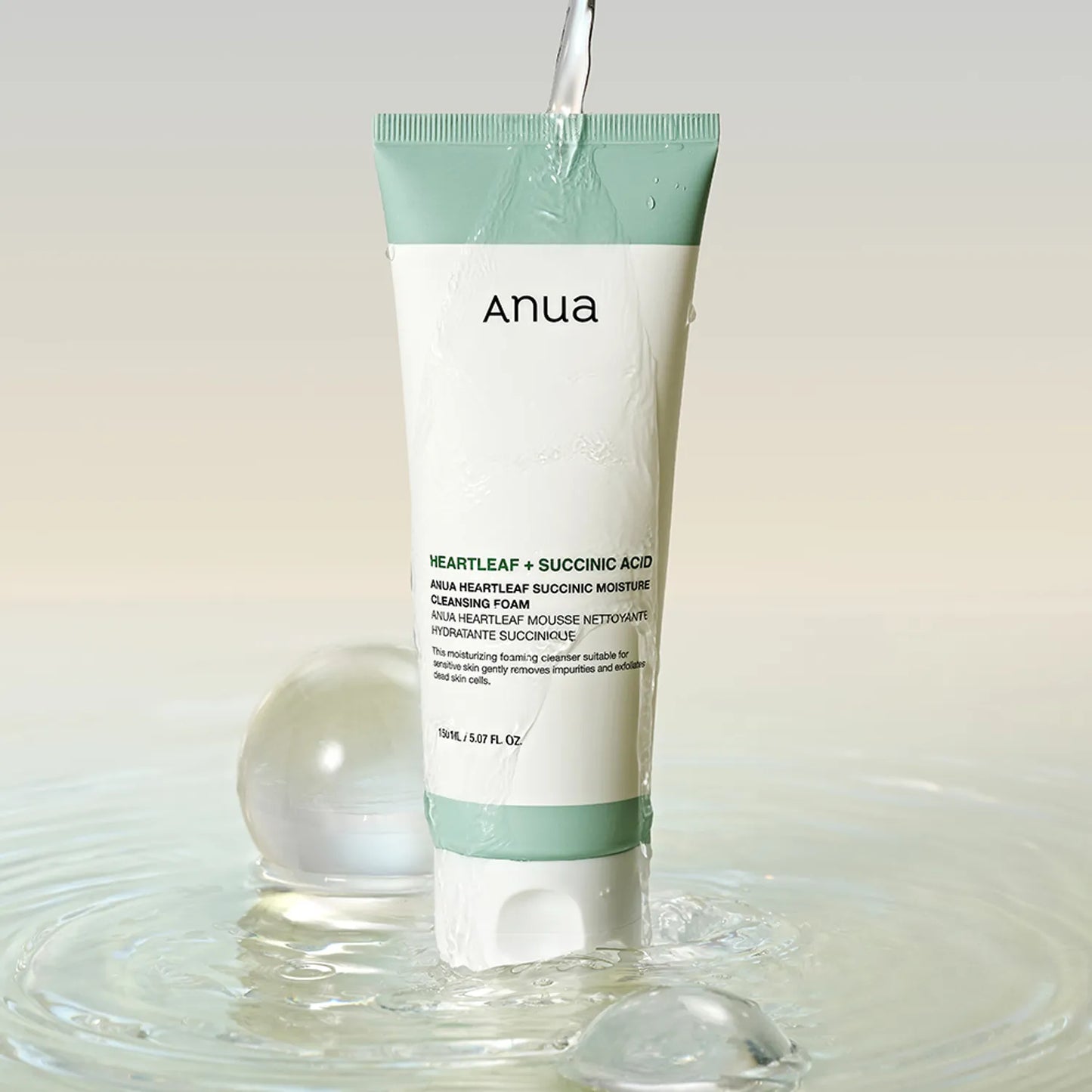 ANUA HEARTLEAF SUCCINIC MOISTURE CLEANSING FOAM 150ML