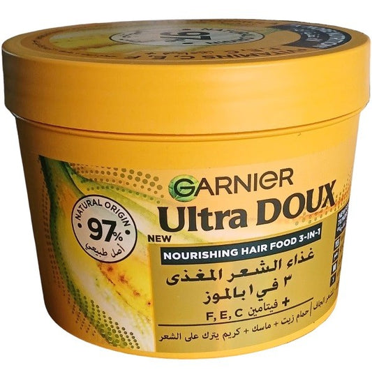GARNIER ULTRA DOUX BANANE NOURRISSANTE 3-EN-1 HAIR FOOD CHEVEUX SECS 390ML