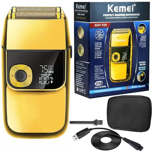 Kemei KM-2028 Rasoir Électrique avec Double Tête et Écran LCD