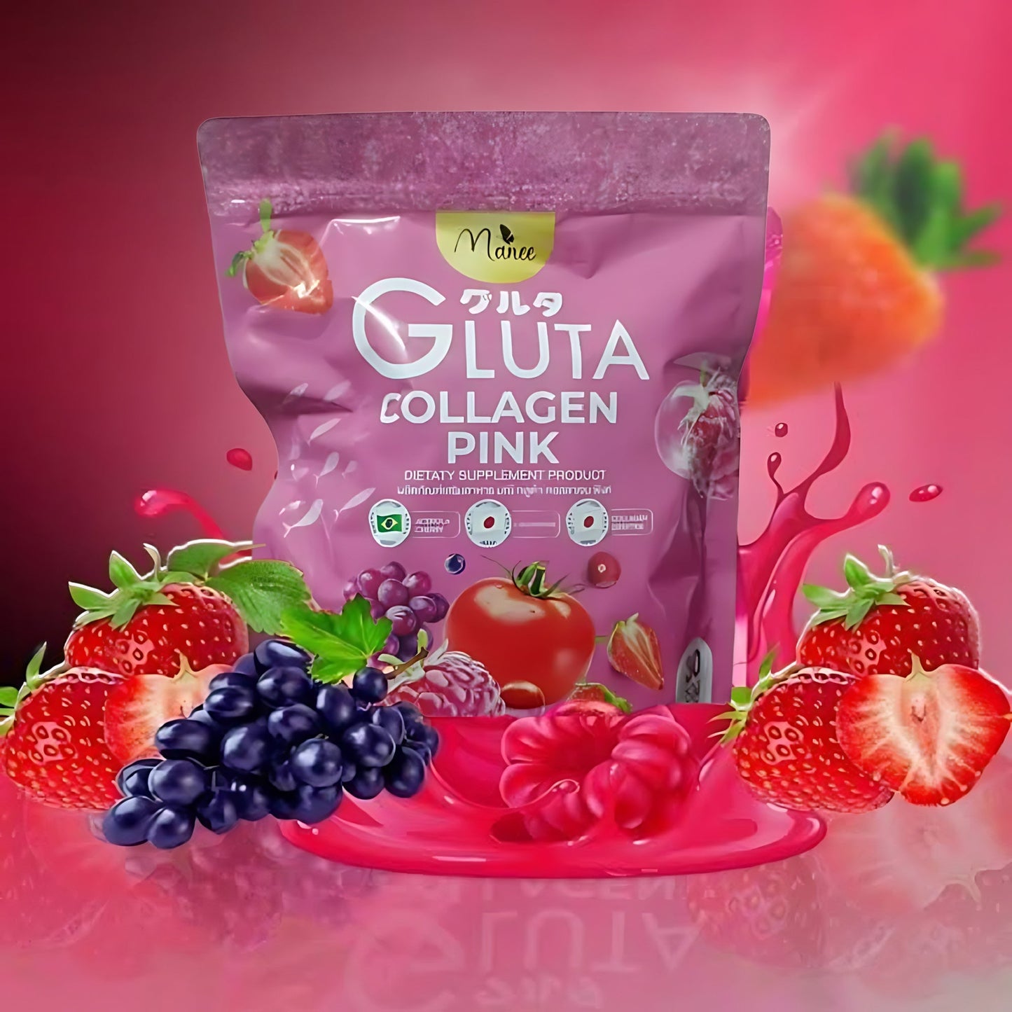 Manee Gluta Collagen Pink – 30 Capsules | Supplément Alimentaire Beauté & Éclat de la Peau