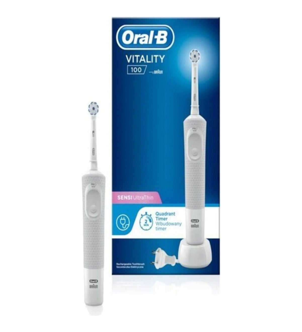ORAL-B VITALITY 100 SENSI ULTRATHIN BROSSE À DENTS ÉLECTRIQUE BLANCHE