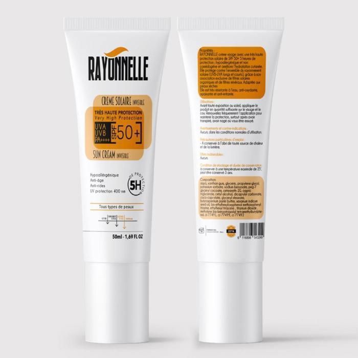 Rayonnelle | Ecran Solaire Tous Types de Peaux Invisible SPF50+