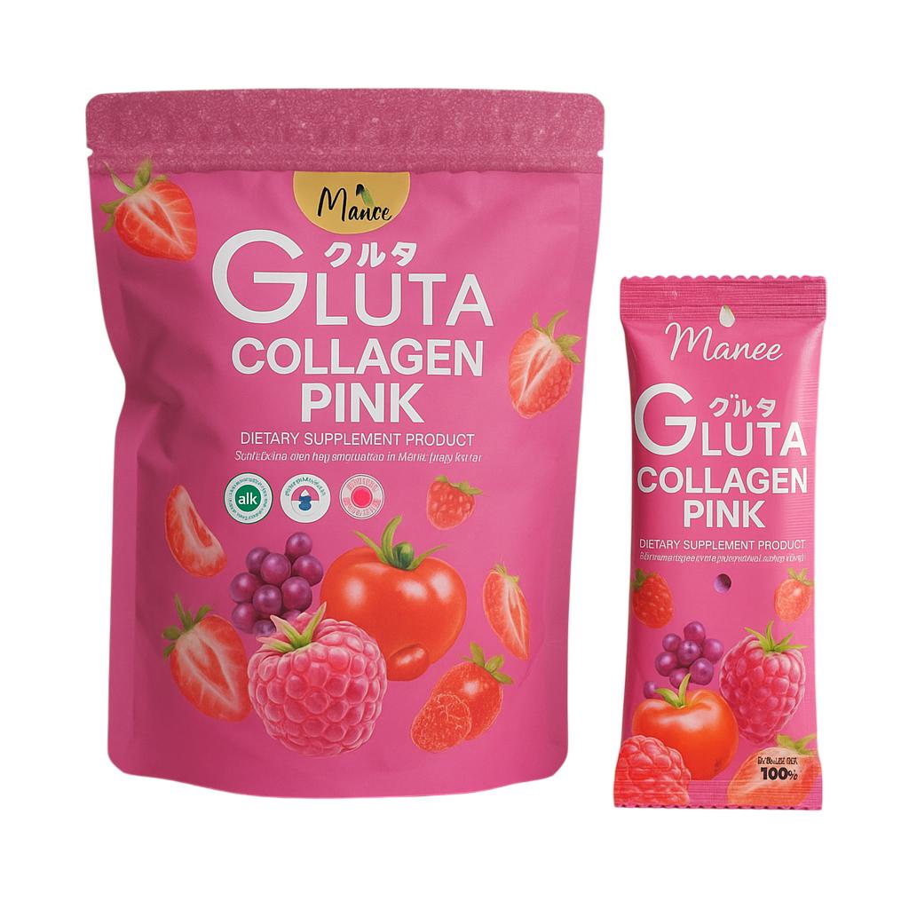 Manee Gluta Collagen Pink – 30 Capsules | Supplément Alimentaire Beauté & Éclat de la Peau