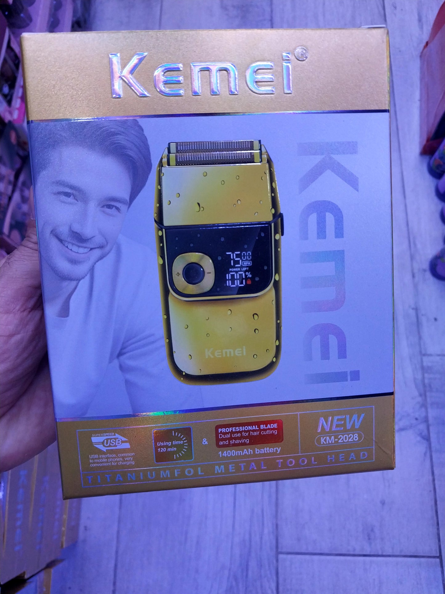 Kemei KM-2028 Rasoir Électrique avec Double Tête et Écran LCD